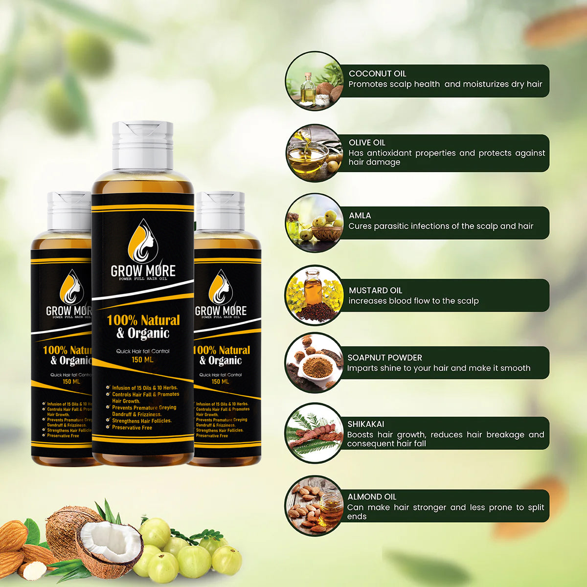 Glow More Hair Oil - Quick Hair Fall Control - 150ML